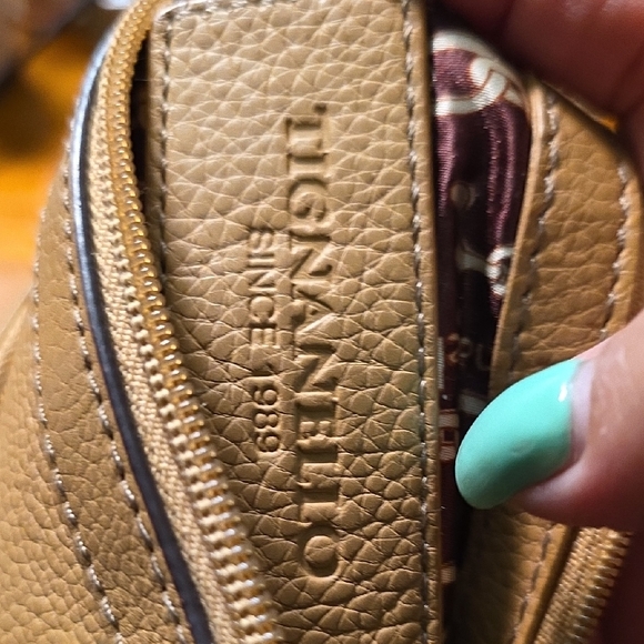 Tignanello Tan Pebbled Leather Crossbody Bag - Picture 7 of 11